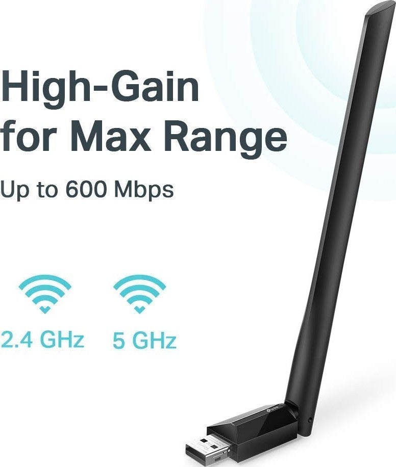 TP-Link USB Wifi Adapter for PC AC600 Mbps Wireless Network Adapter for Desktop | Archer T2U Plus